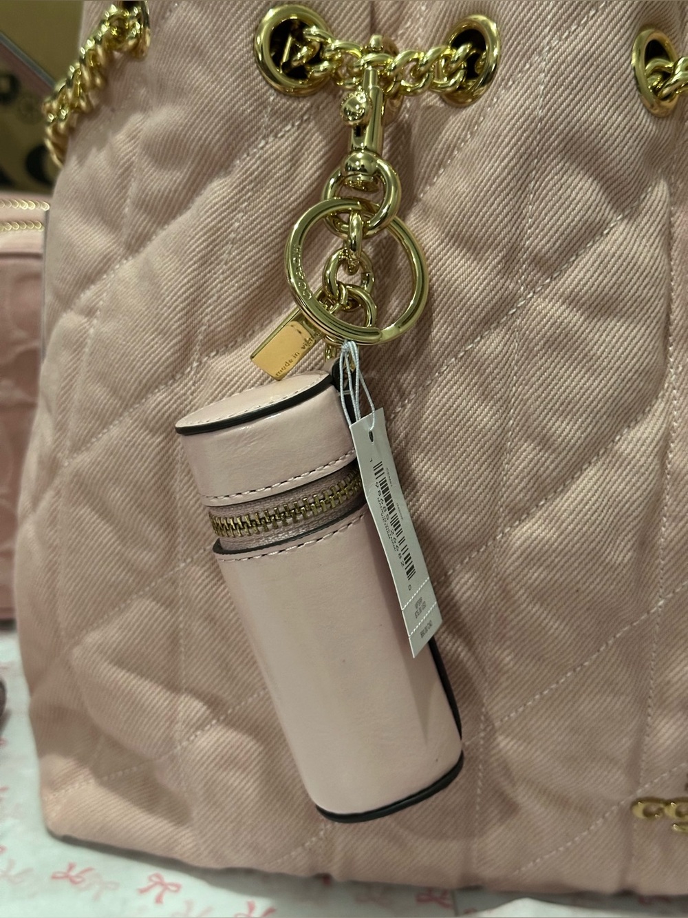 Coach Pink Lipstick Case Bag Charm CEM91 NWT